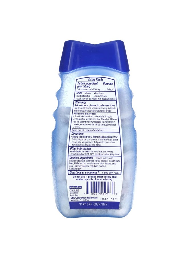 TUMS - Tums, Extra Strength Antacid, Smoothies,  Berry Fusion, 750 mg, 140 Chewable Tablets - Image 1