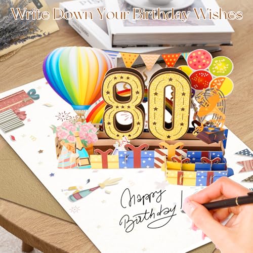 OLOSONG 80th Birthday Card for Men Women, Funny 3D Pop Up 80th Birthday Gifts for Grandma Mom Dad, Back In 1946 Happy 80 Year Old Birthday Decorations Cards for Her Him, Classy Vintage - Image 5