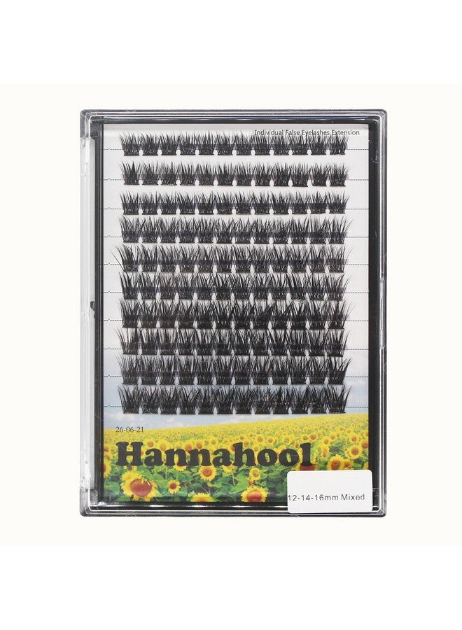 Hannahool 10Rows,Large Pack Grafting Mixed 10121416Mm;141618Mm;121416Mm Wide Stem Cluster Eyelashes D Curl Individual False Eyelashes Home Diy Eye Lashes Extensions (Mixed 121416Mm) - Image 1