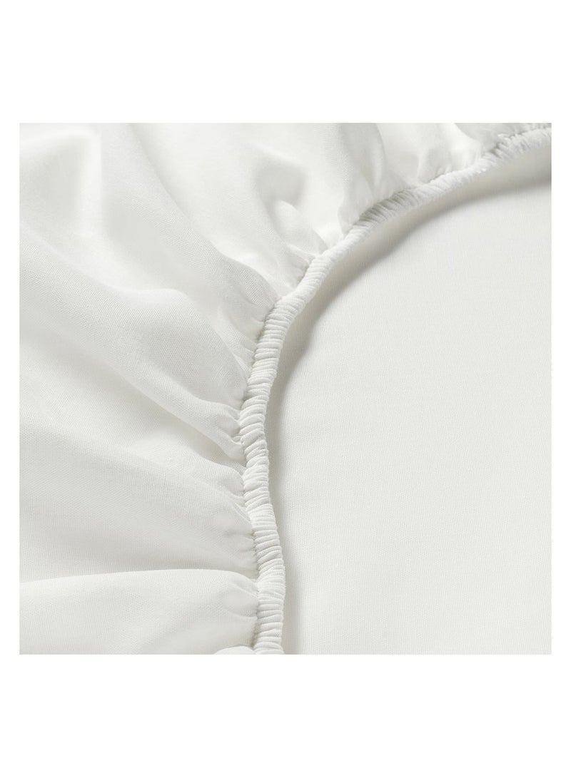 STRBOXONG SINGLE Bedsheet Soft Cotton Fibre Breathes Fitted Sheet Non-Shrink White 90x200 cm - Image 5
