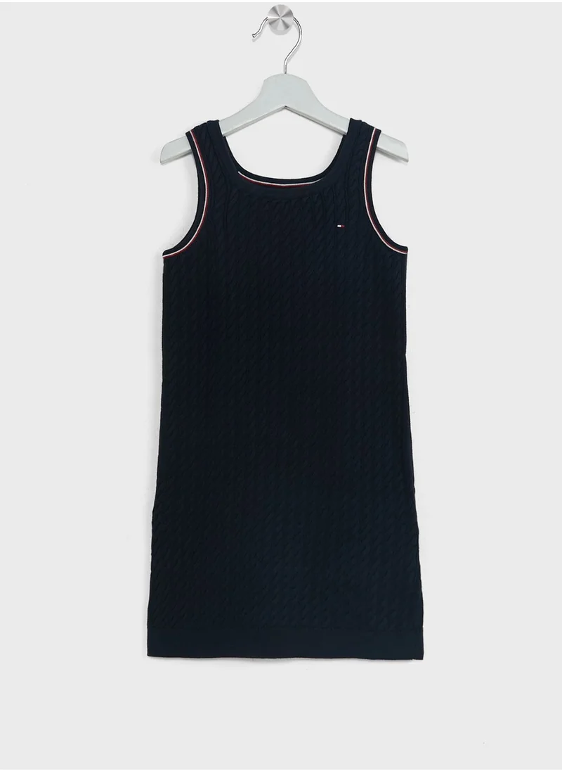 TOMMY HILFIGER Kids Striped Cable Dress