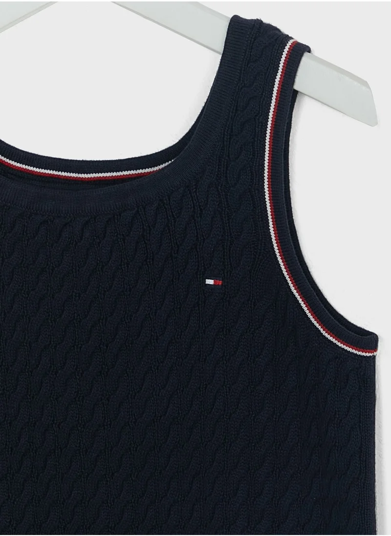 TOMMY HILFIGER Kids Striped Cable Dress