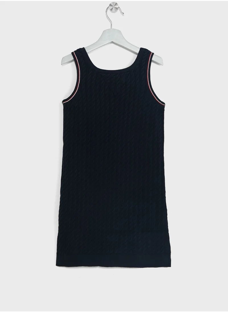 TOMMY HILFIGER Kids Striped Cable Dress