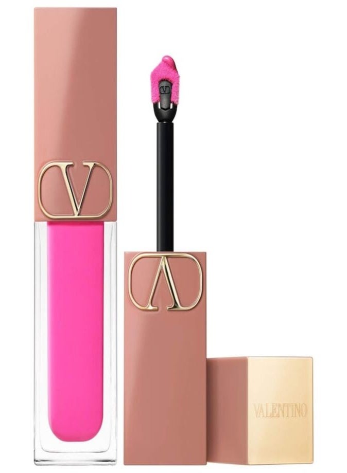 فالنتينو أحمر شفاه سائل ومستحضر توريد (بلاشر) "فالنتينو ليكويروسو" (Valentino Liquirosso) بتركيبة ناعمة مطفية (2 في 1) – سعة 6.5 مل – درجة 302R (Pink Is Punk): لون مخملي يدوم طويلاً للشفاه والخدود. - Image 1