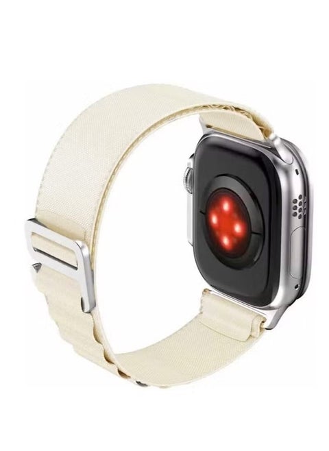 alpine Loop Compatible with Apple Watch Band 38mm 40mm 41mm Textile Nylon Rugged Alpine Loop with Metal G‑Hook compatible for apple watch SE series 8 7 6 5 4 3 2 1 starlight
