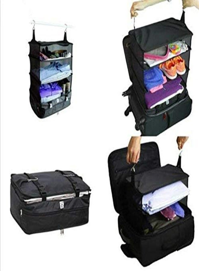Arabest Wardrobe Storage Hanging Bag 3 Layer Portable Clothes Shoes Rack Holder Organizer for Travel  - Image 4