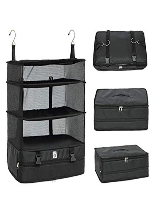 Arabest Wardrobe Storage Hanging Bag 3 Layer Portable Clothes Shoes Rack Holder Organizer for Travel  - Image 1