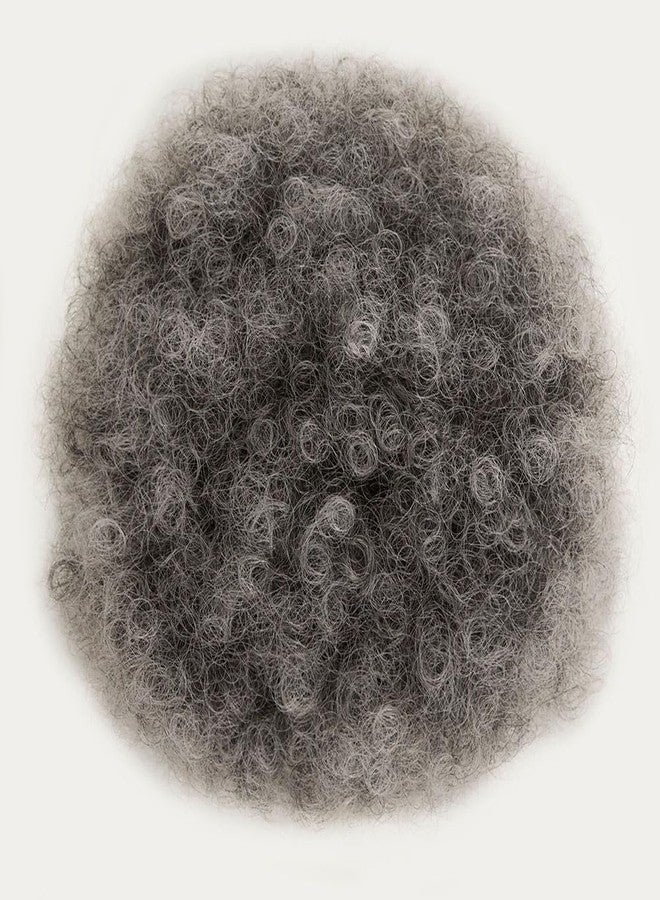 MOONSHOW Ombre Grey Afro Puff Drawstring Ponytail Natural Kinky Curly Ponytail Hair Extension for Black Women African American short Kinky Ponytail Drawstring(Ombre Grey) - Image 2