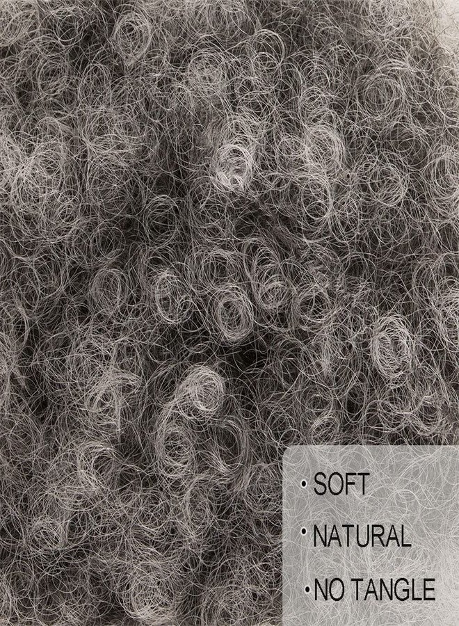 MOONSHOW Ombre Grey Afro Puff Drawstring Ponytail Natural Kinky Curly Ponytail Hair Extension for Black Women African American short Kinky Ponytail Drawstring(Ombre Grey) - Image 5