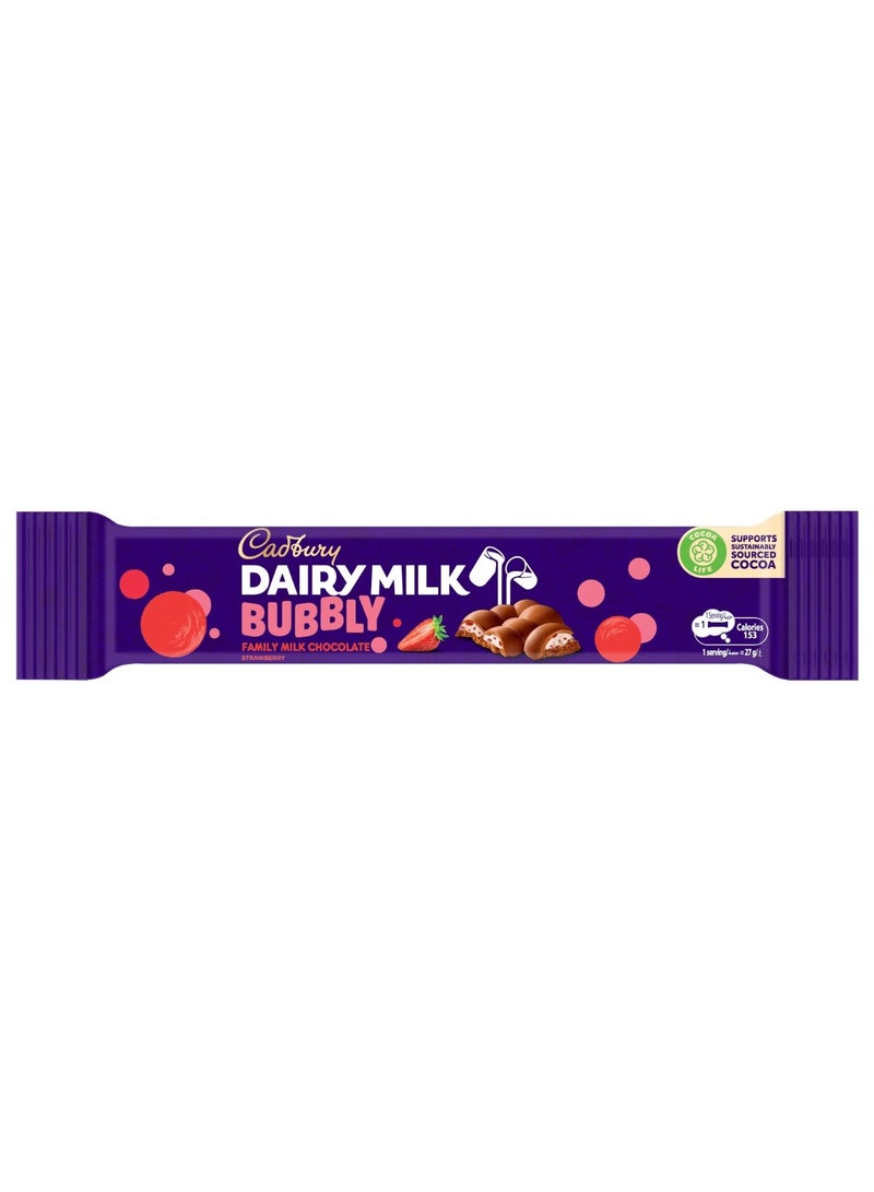 Cadbury Dairy Milk Bubbly Strawberry Chocolate Bar - Image 1