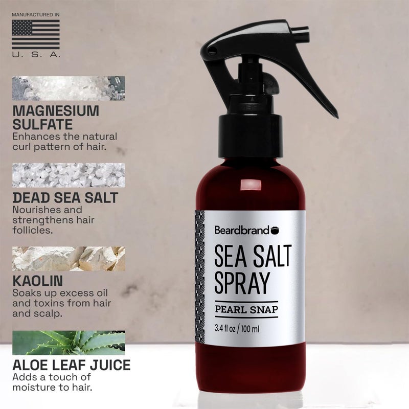 Beardbrand بخاخ ملح البحر للرجال من بيردبراند - رذاذ شعر مكون من قوام مع رائحة لؤلؤة | يضيف حجمًا وتشطيبًا غير لامع طبيعي | أمواج شاطئية، تثبيت خفيف - 3.4 أونصة - Image 2
