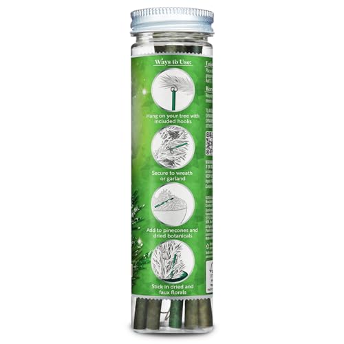 ScentSicles زينة عيد الميلاد المعطرة برائحة شجرة الصنوبر البيضاء من سينتسيكلز مع خطافات - 1 زجاجة (6 أعواد إجمالاً) - Image 3