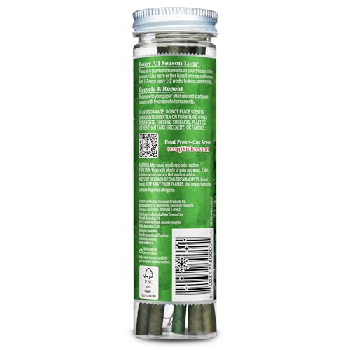 ScentSicles زينة عيد الميلاد المعطرة برائحة شجرة الصنوبر البيضاء من سينتسيكلز مع خطافات - 1 زجاجة (6 أعواد إجمالاً) - Image 4