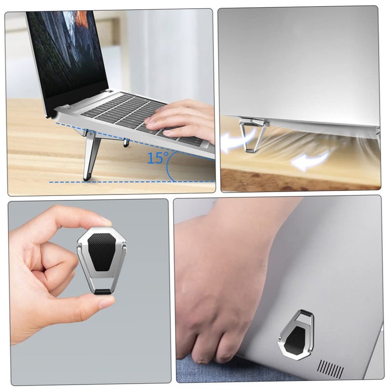 قطعتان من رافع لوحة المفاتيح، حامل تبريد للابتوب، حامل كمبيوتر محمول باللون الأسود - Image 4