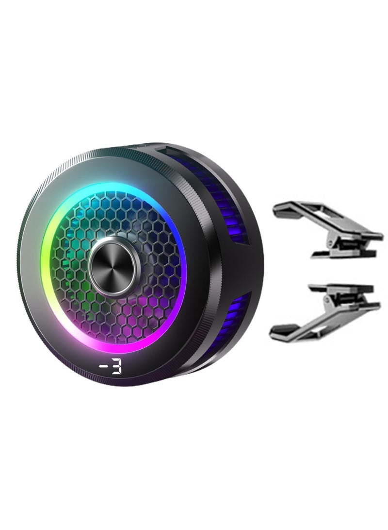 SOLARAE Phone Cooling Fan, Magnetic Mobile Phone Radiator, RGB Mobile Phone Cooling Fan, RGB Mobile Phone Cooling Fan, Phone Radiator with Semi-Conductor Cooling Chip, RGB Cell Phone Cooler for Games - Image 1