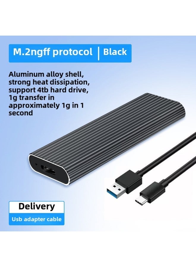 M2 Mobile Solid State Drive Box NVME PCIe SSD Dual Protocol M.2 Hard External NGFF SATA-Color:Striped Black NGFF/SATA Motherboard  - Image 1