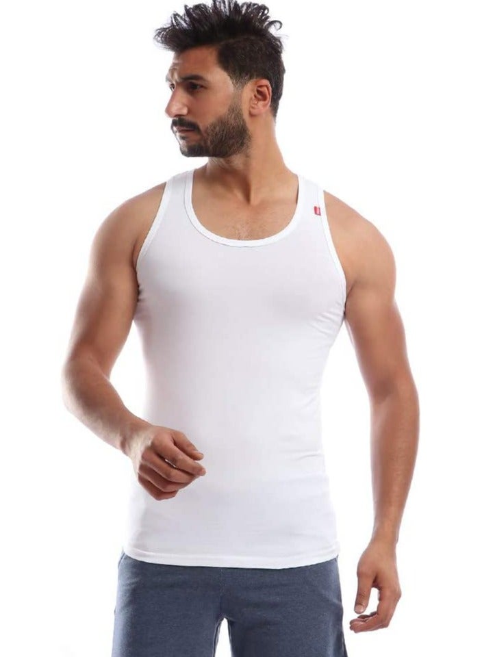 Cottonil Men's Comfort Cotton Stretch Tank Top Undershirt - White - Image 1