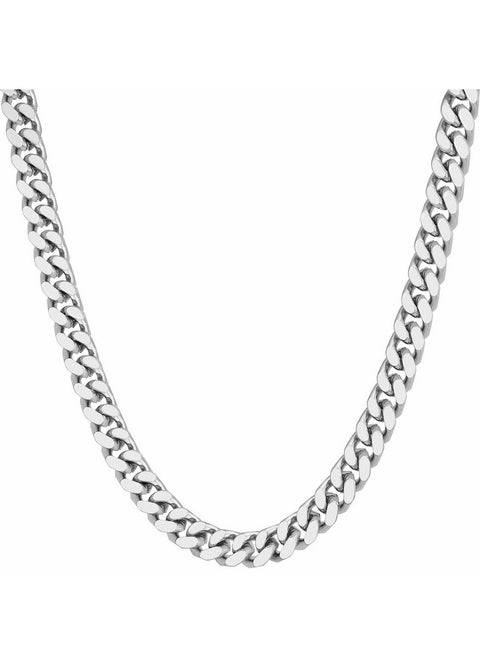 Miami Curb Square Cut Cuban Link Chain Necklaces 24K Gold Plated (5Mm & 9.5Mm) (16 Inches 5Mm White Gold)