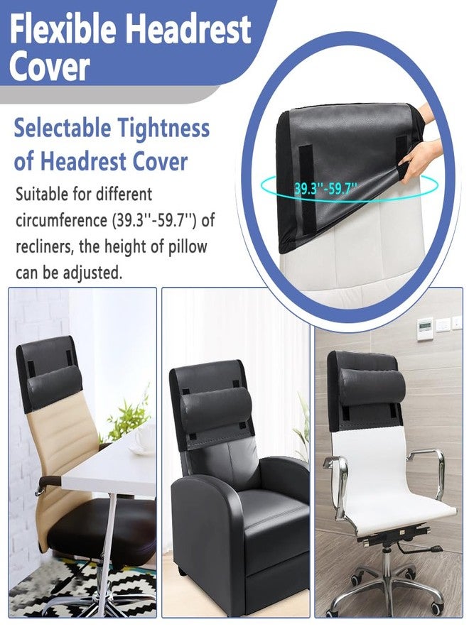 Zelen Recliner Pillow for Head Couch Neck Pillow Leather for Recliner Chair Rest Cushion Neck Support Pillow Office Chair Recliner Headrest Head Support Pillow with Headrest Cover - Image 2