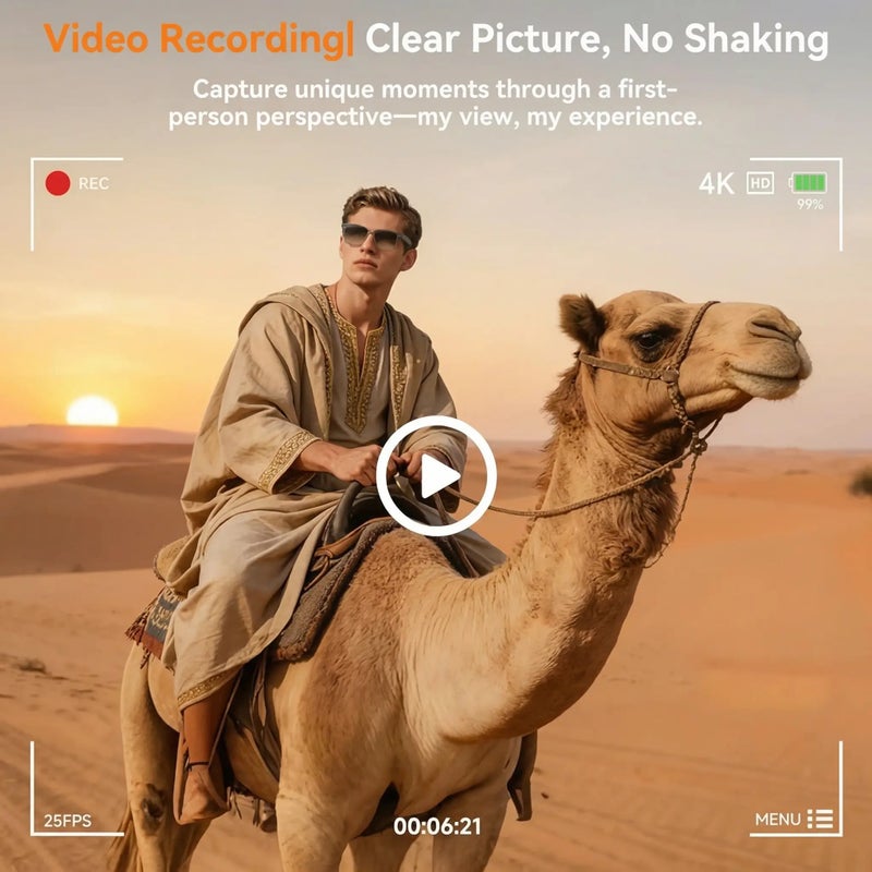 AI Smart Glasses with Camera & Translator - 1080P HD Photochromic for Hands-Free Vlogging and Outdoor  Audio - Image 3