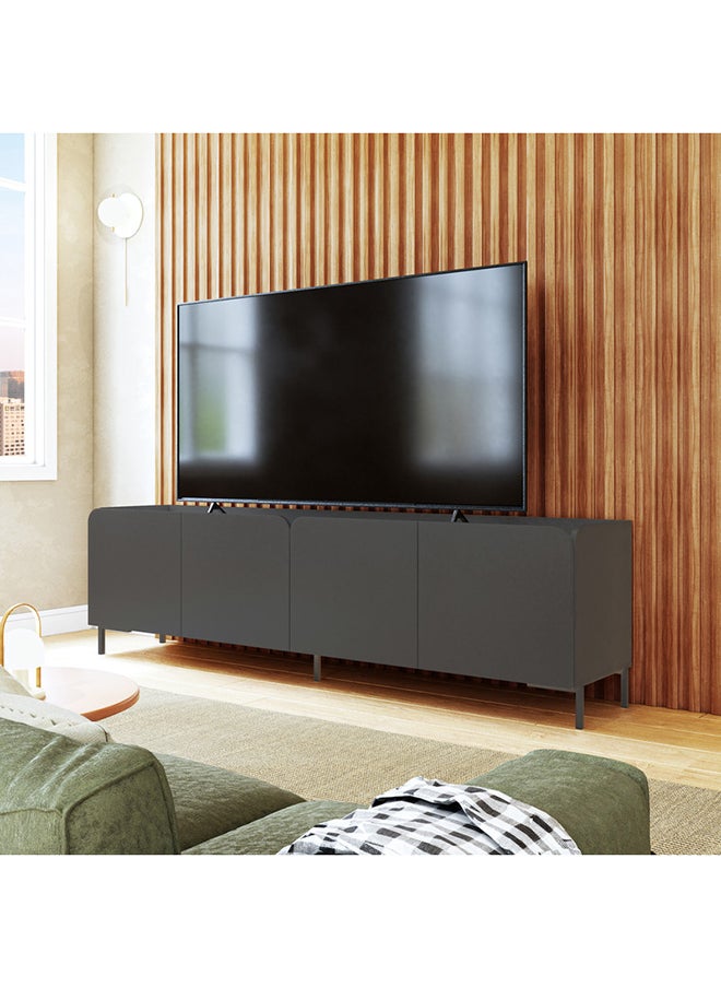 Tucano Wooden TV Table With Storage- Mdp 15Mm Color Black 180 x 38 x 50.5 cm  - Image 1