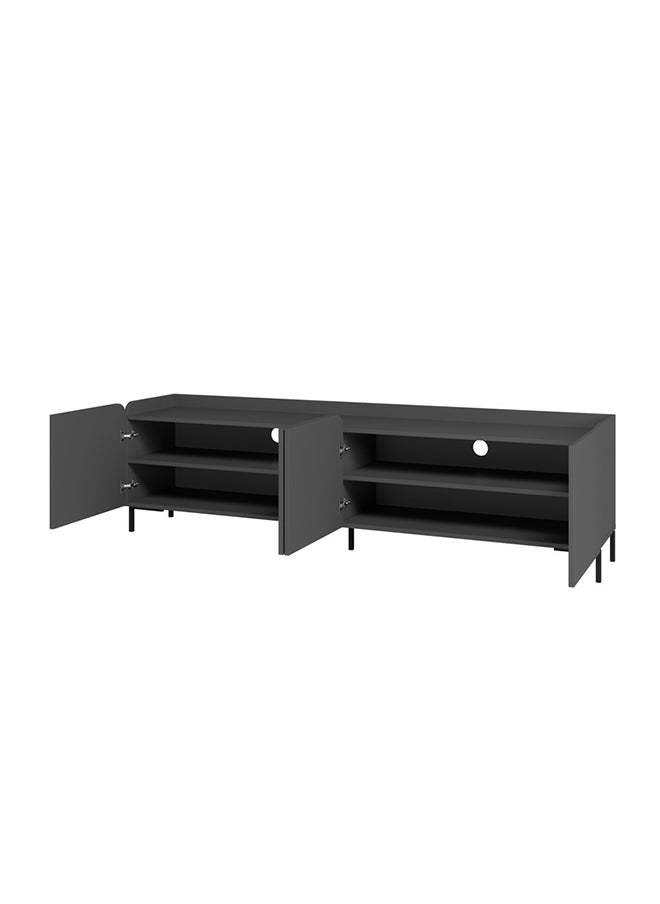 Tucano Wooden TV Table With Storage- Mdp 15Mm Color Black 180 x 38 x 50.5 cm  - Image 2