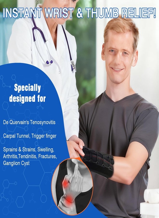 HKJD Wrist Brace with Thumb Support (Black, One Size, Right Hand) - Image 3