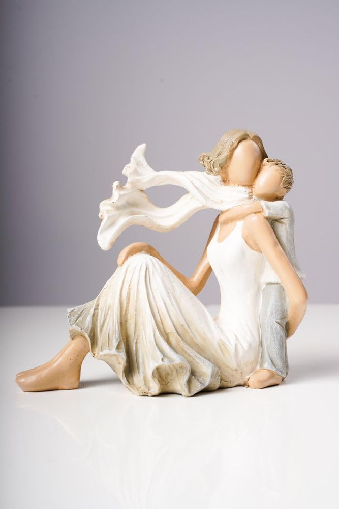 Mariner's Creation Mother and Child Home Sculpture, Resin Crafts, Living Room, Bedroom Table Decoration, Gift for Mother's Day, Birthday, Anniversary, 14 cm , 14 cm, Multicolor - Image 1