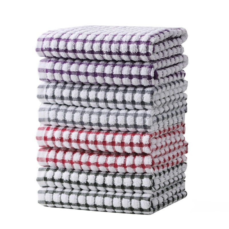 Oeleky Dish Towels for Kitchen Cotton Kitchen Towels for Drying Dishes Pack of 8 Multi C 15X26 inches