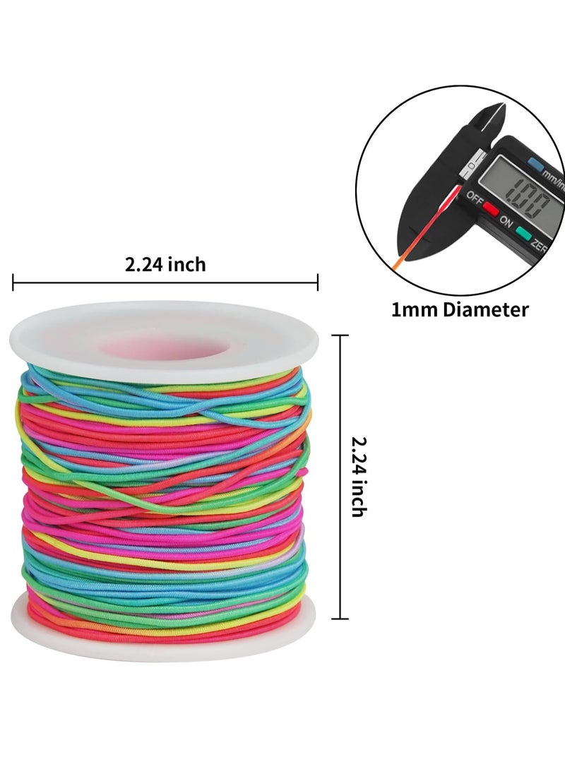 General - Bracelet String Elastic Cord,2 Rolls 1MM Stretchy String for Bracelet Making,Rainbow Elastic String Thread Rope for Bracelets,Jewelry Making,Necklaces, Beads,Sewing and DIY Crafts - Image 1