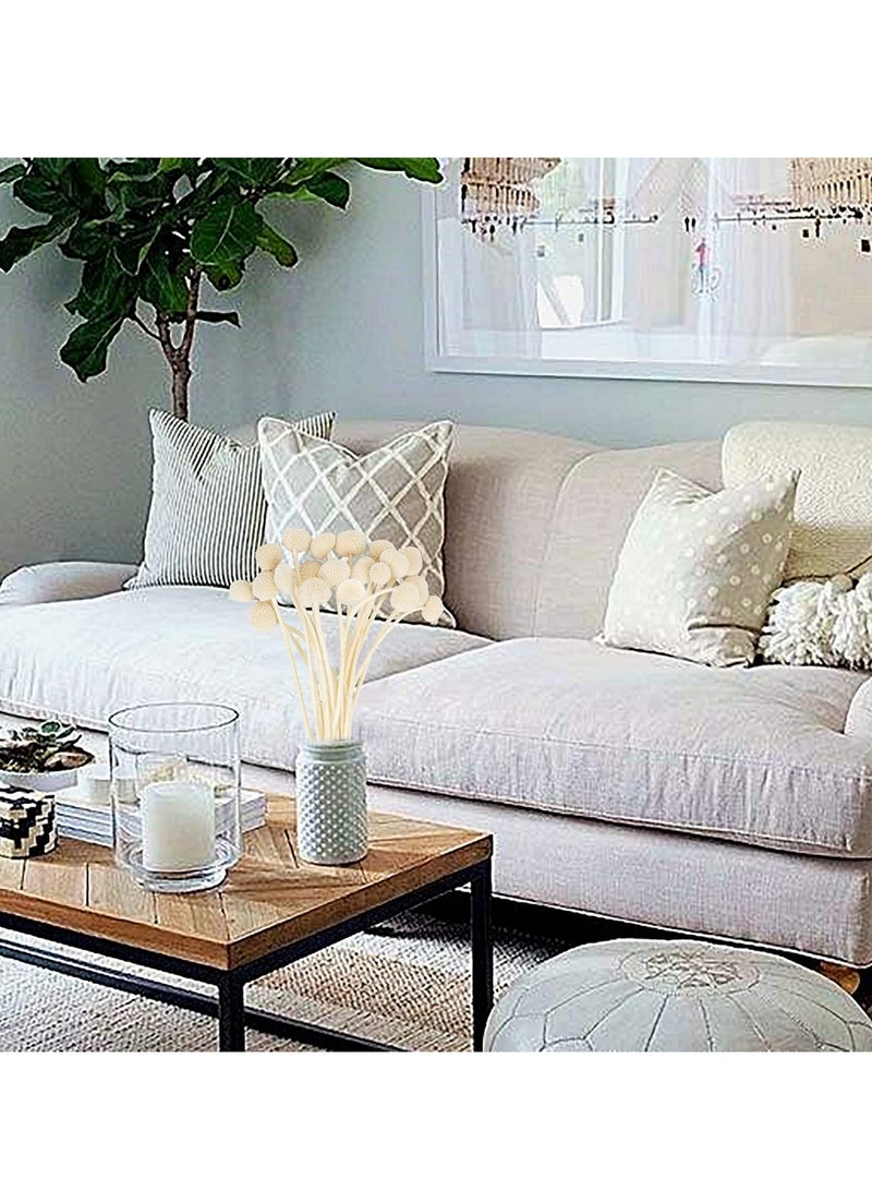 زهور كراسبيديا المجففة، 20 قطعة من كرات زهور بيلي باتون المجففة لتزيين المنزل والمكتب والحفلات وترتيبات الزهور للمناسبات والزفاف وديكور استحمام الأطفال بوهو - Image 4