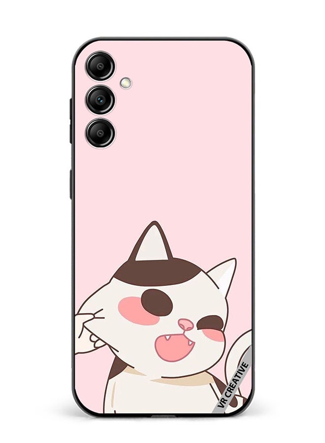 VR CREATIVE Protective Case Cover For Samsung Galaxy M14 Cheeky Cat Design Multicolour - Image 1