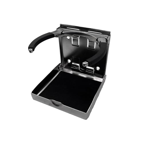 Marine City Stainless Steel Adjustable Arms Folding Drink Cup Holder 2-5/8 Inches to 3-1/2 Inches for Marines – Boats – Ships – Yachts (Pack of 1) (Large) - Image 1