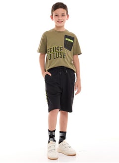 Mesh Pocket Printed T-Shirt & Shorts Set by Styli