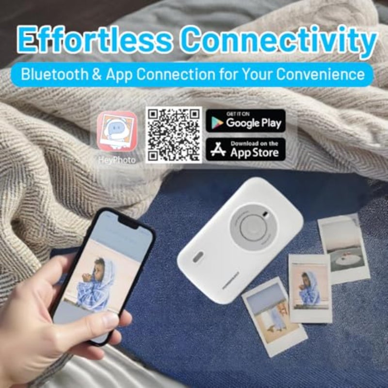 Vivant Mini Printer, Portable Bluetooth Wireless Label Maker, Auto Laminating Protection, Small Phone Sticker Compatible with iPhone and Android for Home, Office, Journal, Memobaihuo - Image 3