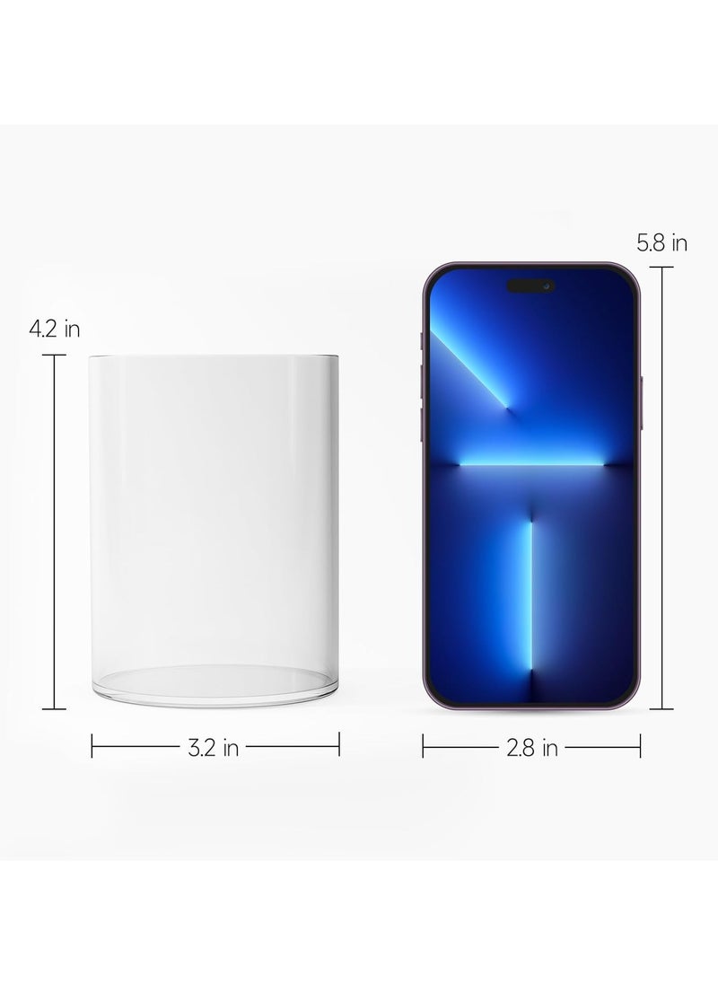 NIIMBOT 2 Pack Acrylic Pen Holder, Clear 2 Pack Desktop Pencil Cup Stationery Organizer for Office Desk Accessory, Round Makeup Brush Srotage for Home, Cutlery Storage Organizer (Clear)  - Image 2