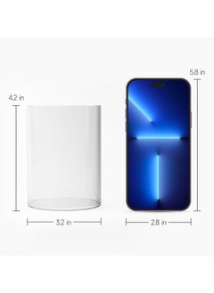 NIIMBOT 2 Pack Acrylic Pen Holder, Clear 2 Pack Desktop Pencil Cup Stationery Organizer for Office Desk Accessory, Round Makeup Brush Srotage for Home, Cutlery Storage Organizer (Clear)  - Image 2