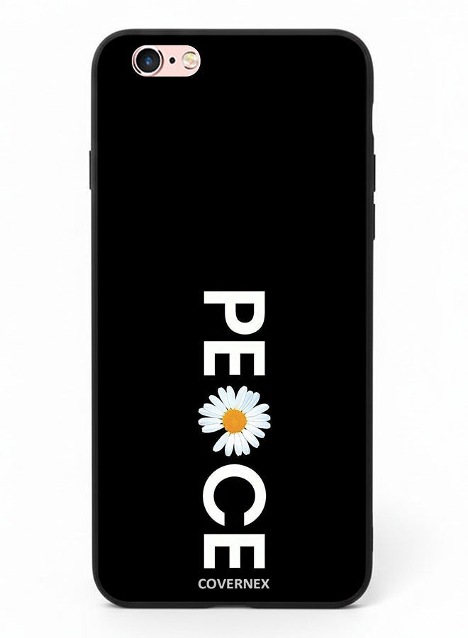 Covernex Apple iPhone 6 Protective Case Cover Printed Featuring Minimalist PEACE with Daisy Graphic - Image 2