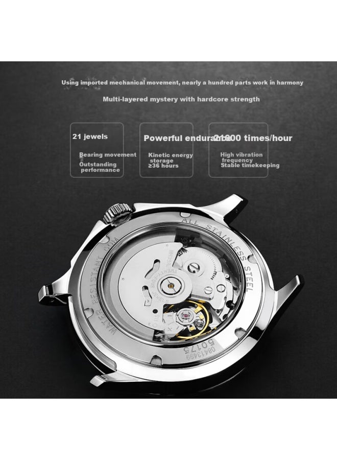 Rossini Men's Automatic Mechanical Skeleton Watch Stainless Steel Genuine Brand Men's New Year Birthday Gift For Boyfriend - Image 5
