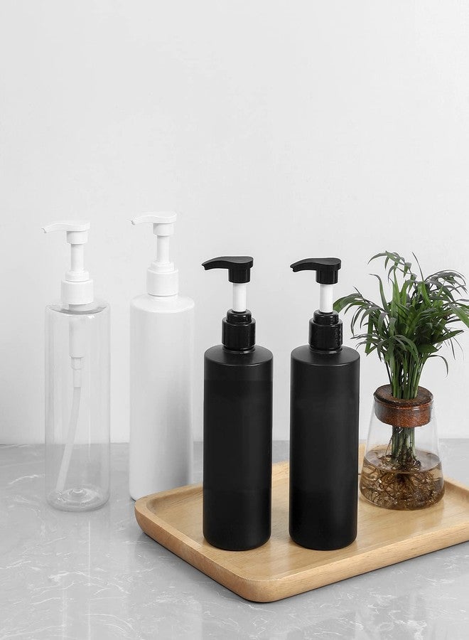 JiatuA Hand Soap Dispenser Plastic Pump Bottles with Waterproof Label for Bathroom Kitchen, Empty Refillable Liquid Container, 16 oz Black 2 Pack - Image 3