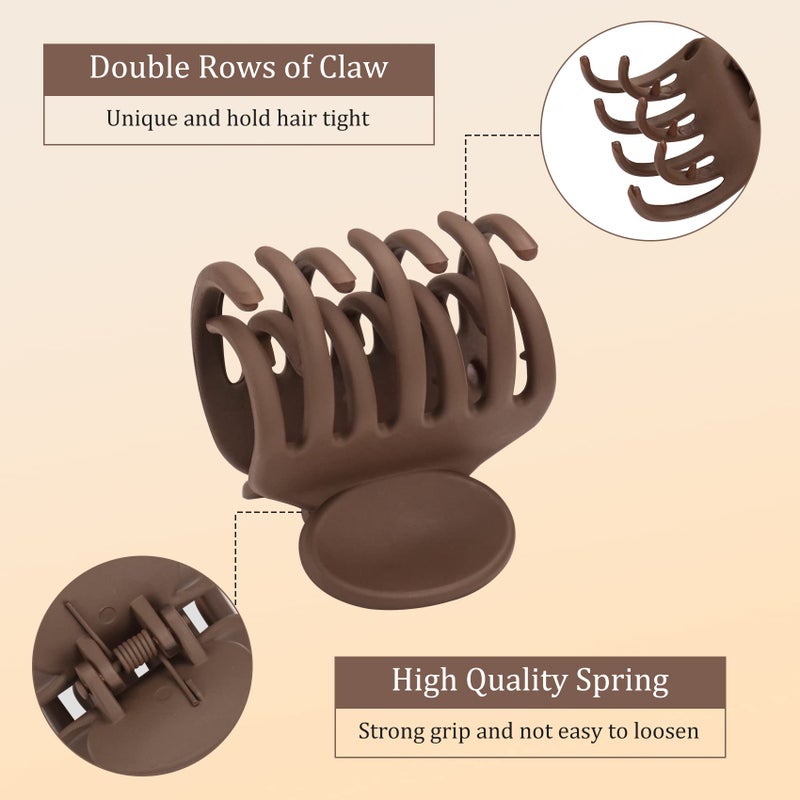 Jelyne 12 Pcs Double Row Teeth Claw Clips 1.6" Medium Jaw Clips - Matte and Shiny Small Hair Accessories for Thin, Short Hair Half-Updo Hairstyles for Women and Girls - Image 4