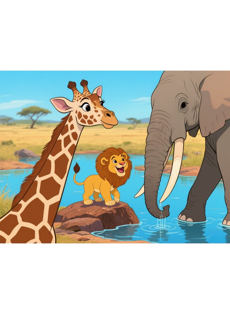 1000 Anime African Animal Puzzles, Rich Colorful Puzzle Blocks, Puzzle Exercise Challenge Puzzles, Children's Leisure Time Playful Puzzles  - Image 1