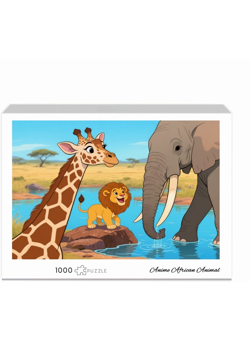 1000 Anime African Animal Puzzles, Rich Colorful Puzzle Blocks, Puzzle Exercise Challenge Puzzles, Children's Leisure Time Playful Puzzles  - Image 2