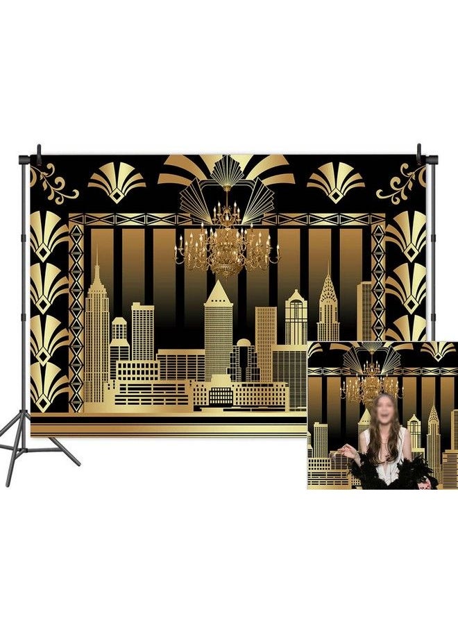 Fanghui - Vinyl 8X6Ft Roaring 20S Themed Photography Backdrop 1920S Retro Roaring Photo Background Wedding Party Decoration Birthday Bridal Shower Photo Shoot Booth - Image 1