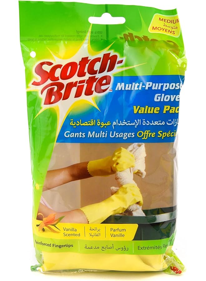 Scotch  All Purpose Gloves Medium Size 1 Pair Pack Re Ble Gloves Protect Your Hands Waterproof Tear Proof Excellent Grip Touch Sensitive Comfortable Fit Gloves Kitchen - Image 1