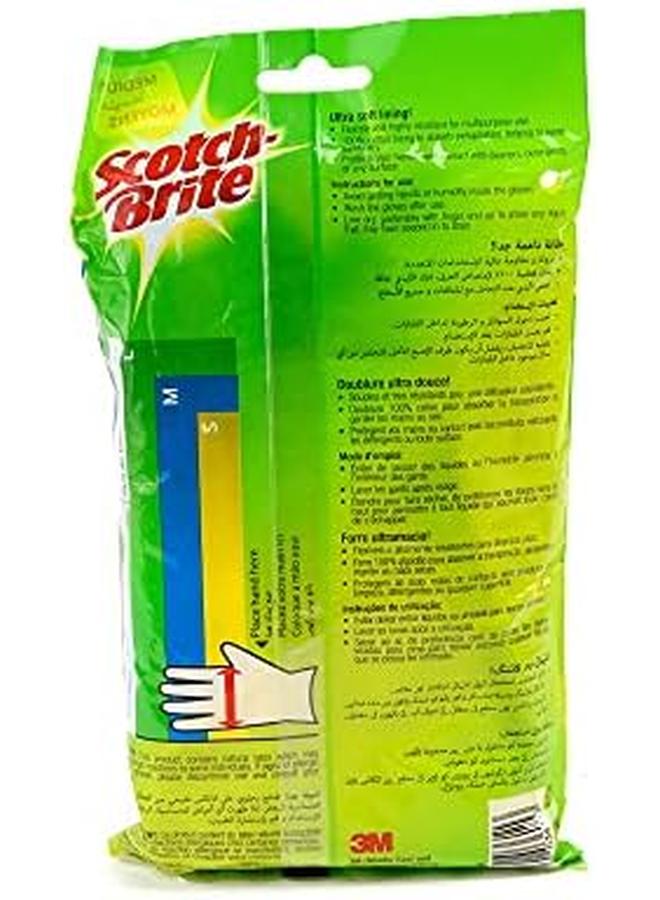 Scotch  All Purpose Gloves Medium Size 1 Pair Pack Re Ble Gloves Protect Your Hands Waterproof Tear Proof Excellent Grip Touch Sensitive Comfortable Fit Gloves Kitchen - Image 3