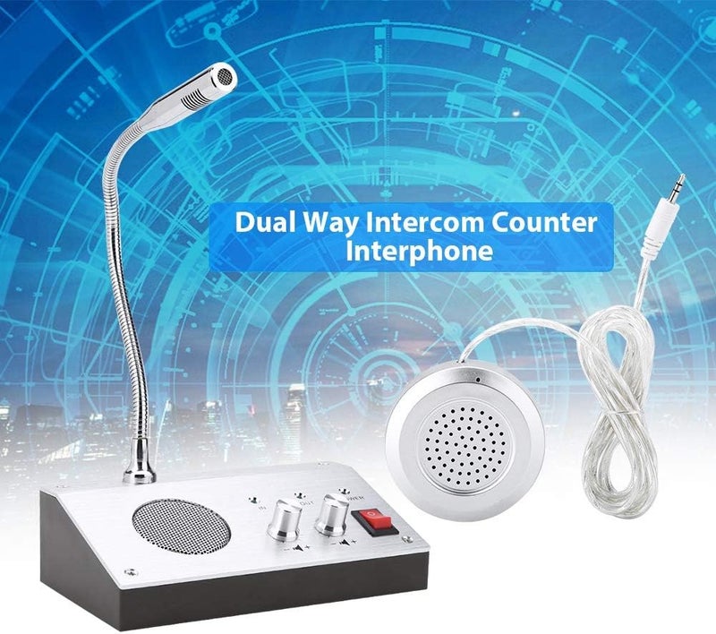 woobles Intercom Dual Way System,Mic Speaker Window Counter Interphone Drive Thru Speaker through Store Glass Counter Interphone for Bank Office Store Bus Station Security Company - Image 2