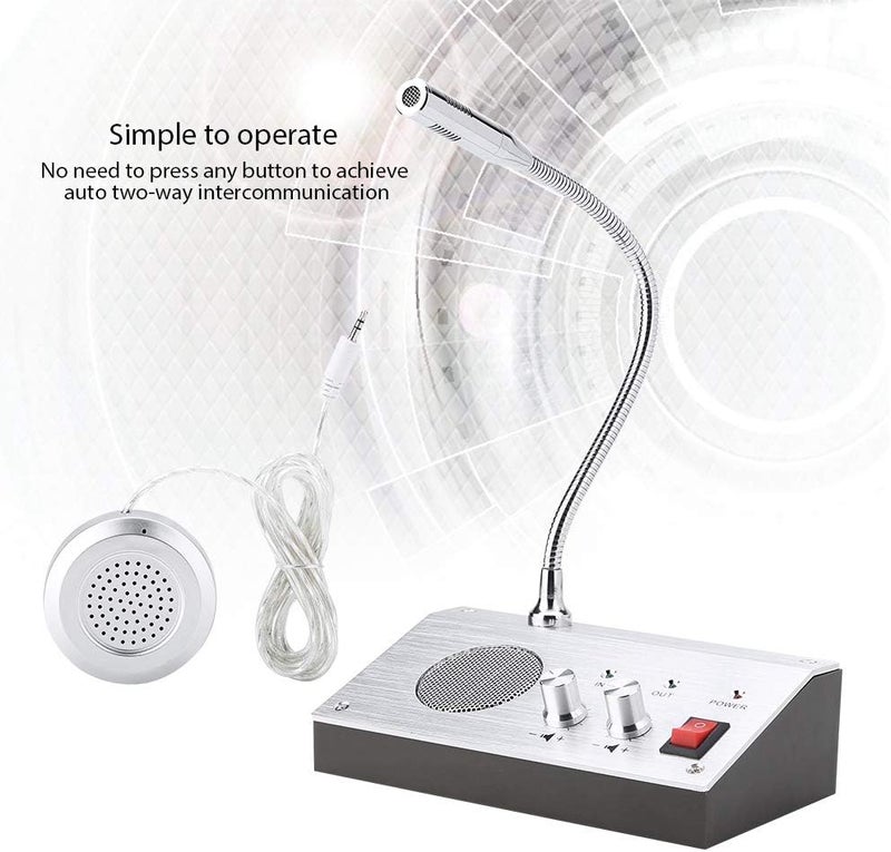 woobles Intercom Dual Way System,Mic Speaker Window Counter Interphone Drive Thru Speaker through Store Glass Counter Interphone for Bank Office Store Bus Station Security Company - Image 5
