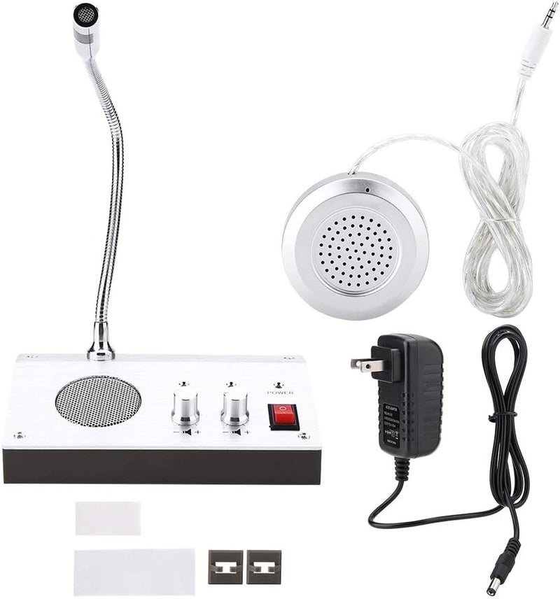 woobles Intercom Dual Way System,Mic Speaker Window Counter Interphone Drive Thru Speaker through Store Glass Counter Interphone for Bank Office Store Bus Station Security Company - Image 1