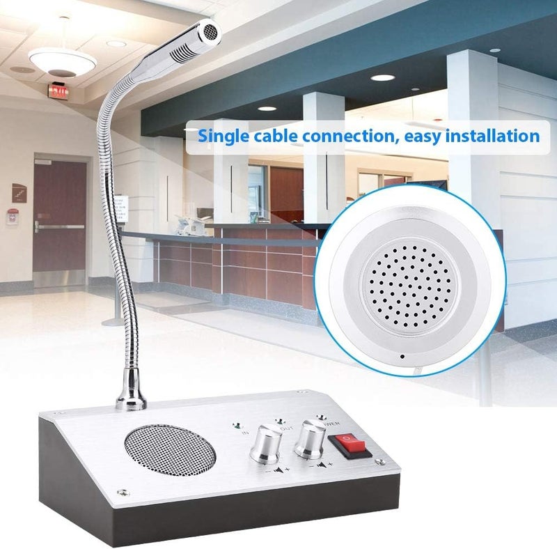 woobles Intercom Dual Way System,Mic Speaker Window Counter Interphone Drive Thru Speaker through Store Glass Counter Interphone for Bank Office Store Bus Station Security Company - Image 4